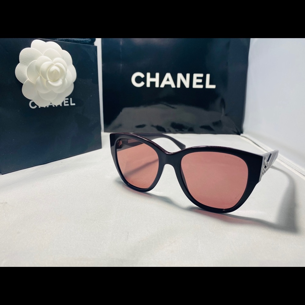 CHANEL Burgundy Butterfly Sunglasses